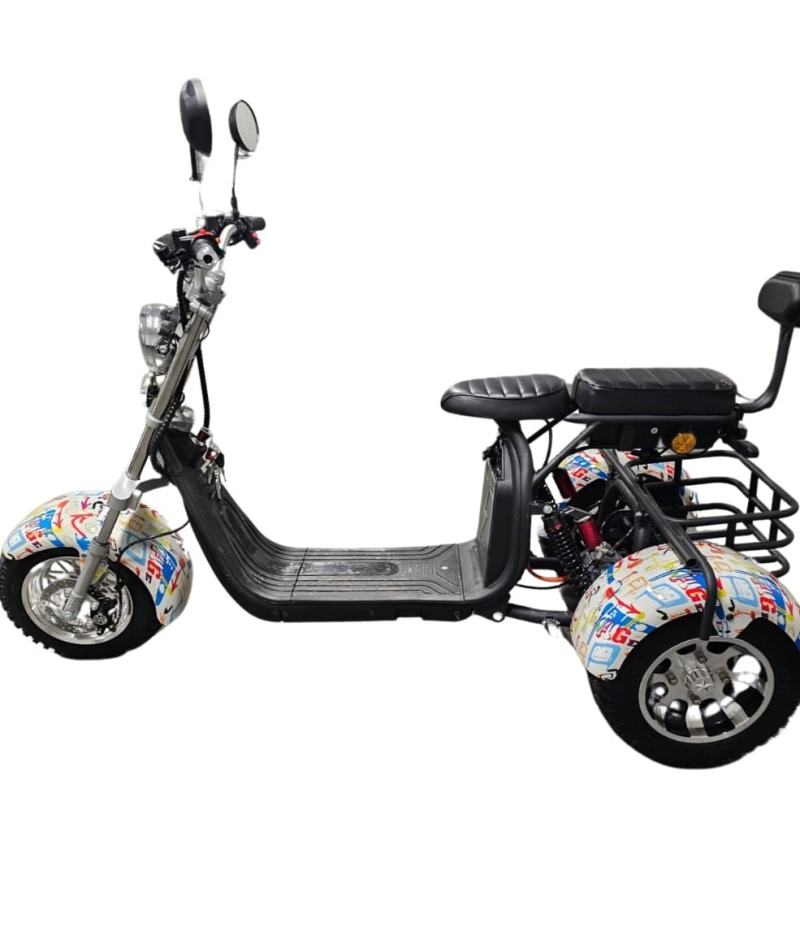 a 3-wheel e-bike or electric trike roock - side view